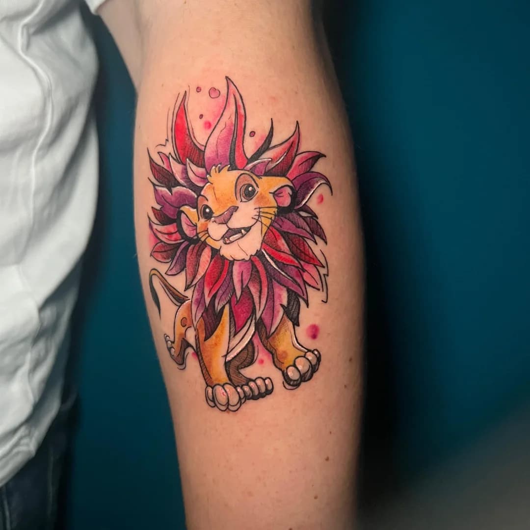 Simba con flores