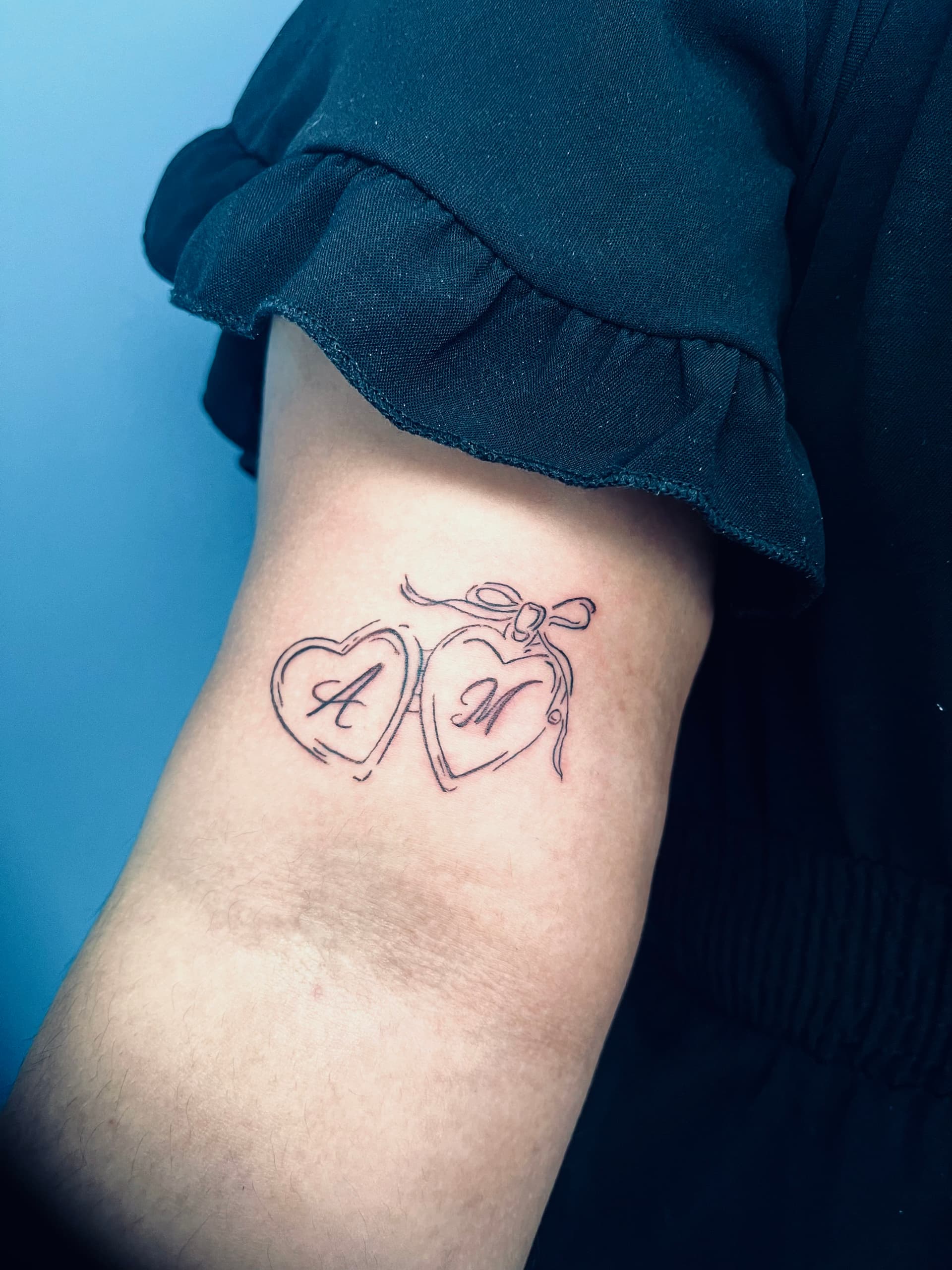 Corazones con iniciales